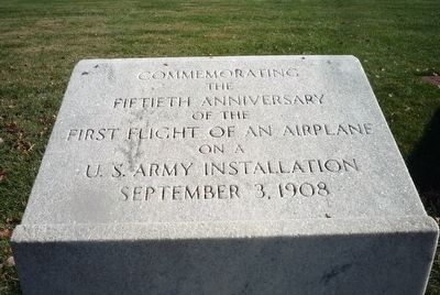 Fiftieth Anniversary - First Flight of an Airplane on a U.S. Army Installation Marker image. Click for full size.