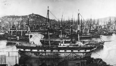 Abandoned Gold Rush Ships in San Francisco Bay image. Click for full size.