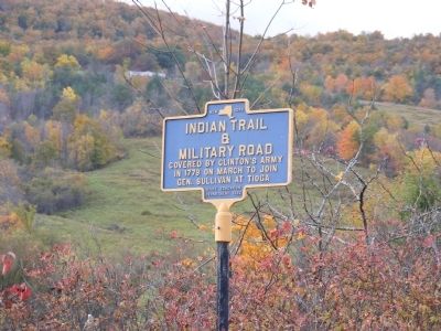 Indian Trail and Military Road Marker image. Click for full size.