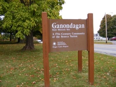 Ganondagan-Town of White Marker image. Click for full size.