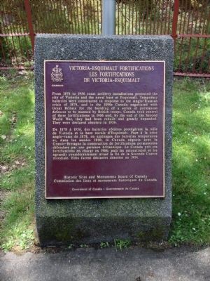 Victoria-Esquimalt Fortifications Marker image. Click for full size.