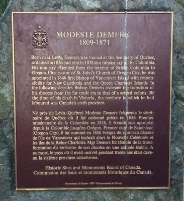 Modeste Demers Marker. Click for full size. Modeste Demers Marker image. Click for full size.