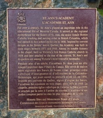St. Ann's Academy Marker image. Click for full size.