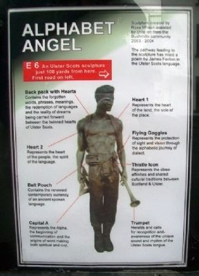 Alphabet Angel Window Sign Near Statue. Click for full size. Alphabet Angel Window Sign Near Statue image. Click for full size.