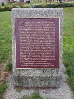 Esquimalt and Nanaimo Railway Roundhouse Marker. Click for full size. Esquimalt and Nanaimo Railway Roundhouse Marker image. Click for full size.