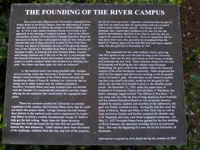 The Founding of the River Campus Marker image. Click for full size.