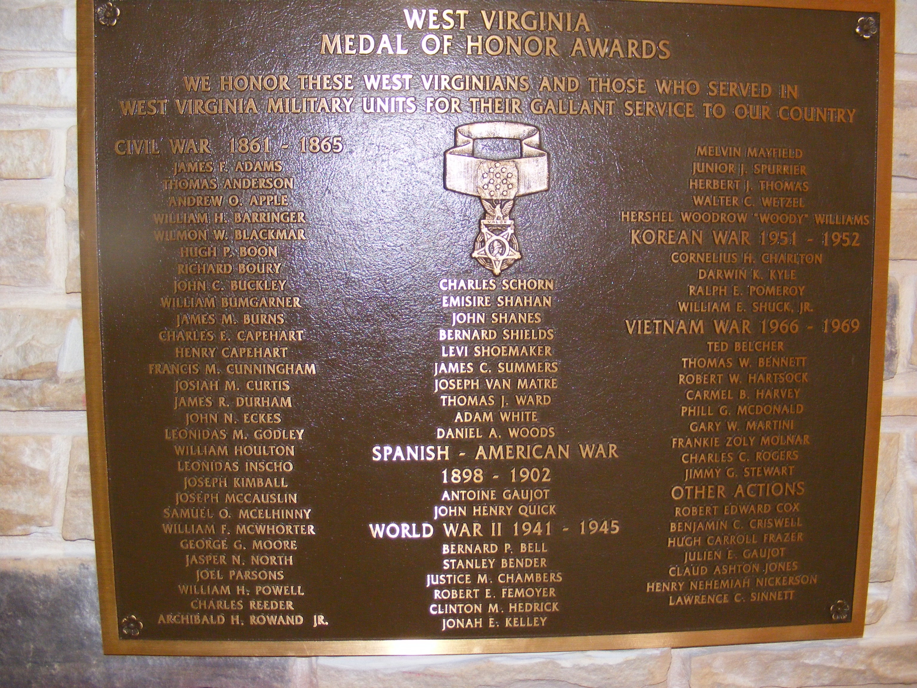 Medal of Honor Recipients Memorial Plaza Marker