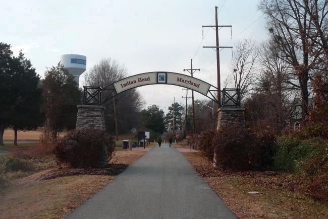 "Go Navy" - the Naval Surface Warfare Center's water tower, upper left, behind its secuity fence. Click for more information. "Go Navy" - the Naval Surface Warfare Center's water tower, upper left, behind its secuity fence image. Click for more information.