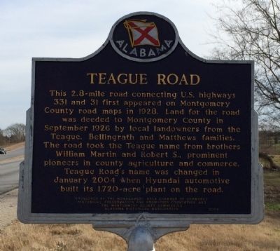 Teague Road Marker. Click for full size. Teague Road Marker image. Click for full size.