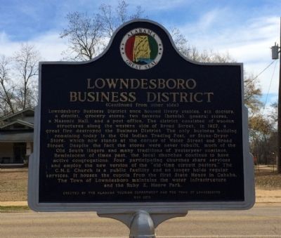 Lowndesboro Business District Marker image. Click for full size.