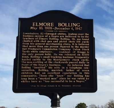 Elmore Bolling Marker image. Click for full size.