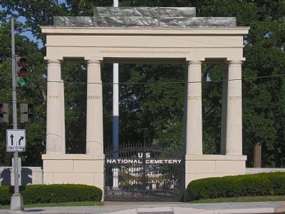 The nearby formal entry to the United States Soldiers� and Airmen�s Home National Cemetery. image. Click for full size.