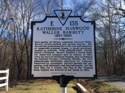 Katherine Harwood Waller Barrett Marker image. Click for full size.