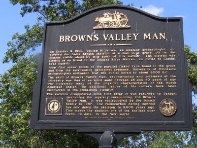 Browns Valley Man Marker. Click for full size. Browns Valley Man Marker image. Click for full size.
