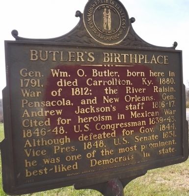 Butler's Birthplace Marker. Click for full size. Butler's Birthplace Marker image. Click for full size.