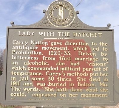 Reverse - Lady with the Hatchet Marker image. Click for full size.