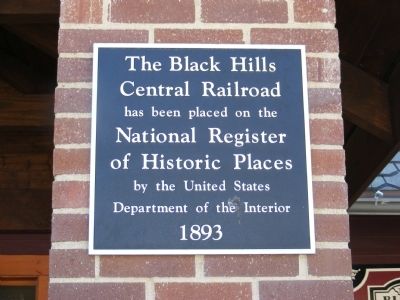 The Black Hills Central Railroad Marker image. Click for full size.
