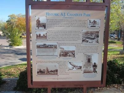 Historic A. J. Chandler Park Marker - Side A. Click for full size. Historic A. J. Chandler Park Marker - Side A image. Click for full size.