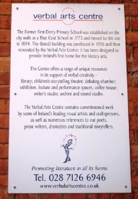 Verbal Arts Centre Marker. Click for full size. Verbal Arts Centre Marker image. Click for full size.