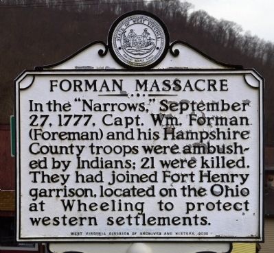 Forman Massacre Marker image. Click for full size.