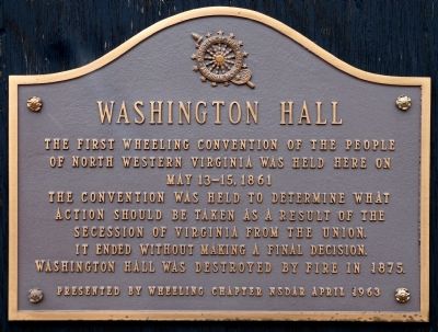 Washington Hall Marker. Click for full size. Washington Hall Marker image. Click for full size.