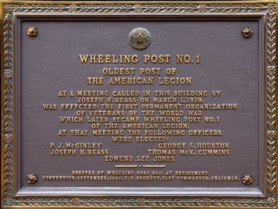 Wheeling Post No. 1 Marker image. Click for full size.