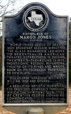 Birthplace of Margo Jones Marker image. Click for full size.