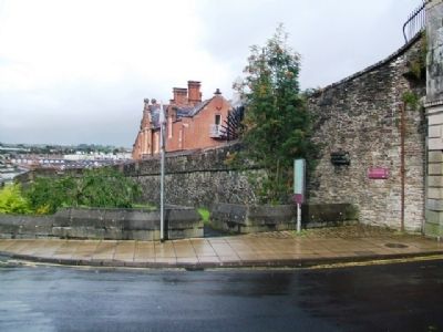 Bishop's Gate Marker and City Wall. Click for full size. Bishop's Gate Marker and City Wall image. Click for full size.