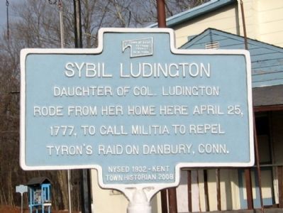Sybil Ludington Marker image. Click for full size.