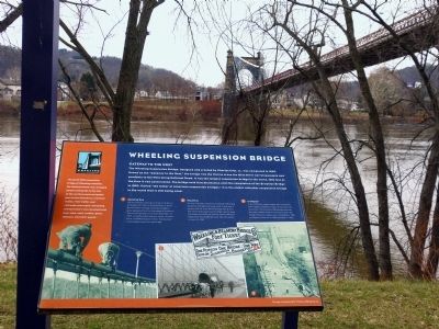 Wheeling Suspension Bridge Marker. Click for full size. Wheeling Suspension Bridge Marker image. Click for full size.