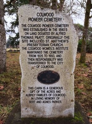 Colwood Pioneer Cemetery Marker image. Click for full size.