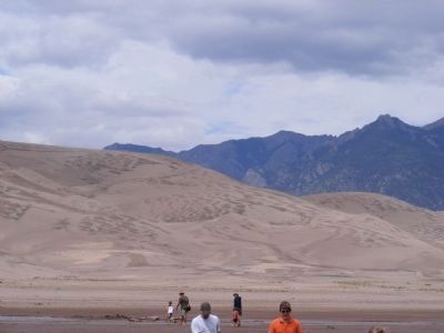 Walking in the sand dunes. Click for full size. Walking in the sand dunes image. Click for full size.