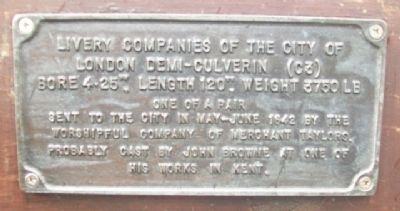 Demi-culverin Cannon Marker. Click for full size. Demi-culverin Cannon Marker image. Click for full size.