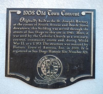 1906 Old Town Convent Marker image. Click for full size.