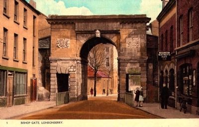Bishop's Gate - Historical Postcard. Click for full size. Bishop's Gate - Historical Postcard image. Click for full size.