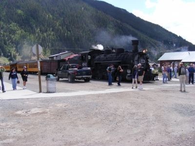 Durango and Silverton Train arriving in Silverton image. Click for full size.