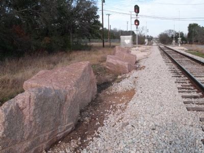 Granite blocks from derailments at Waters Park image. Click for full size.