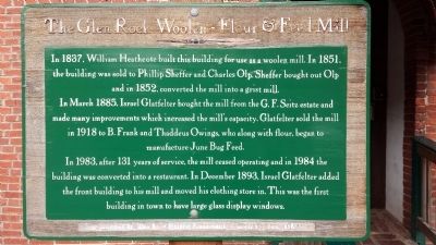 The Glen Rock Woolen-Flour & Feed Mill Marker image. Click for full size.