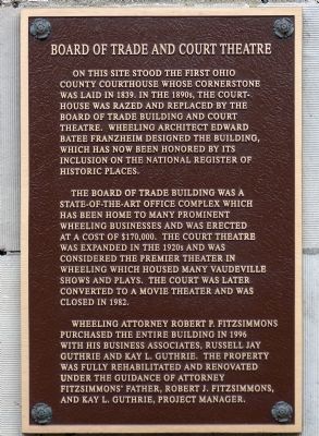 Board of Trade and Court Theatre Marker image. Click for full size.