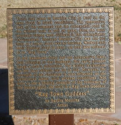 “Rag Town Goddess” Marker. Click for full size. “Rag Town Goddess” Marker image. Click for full size.
