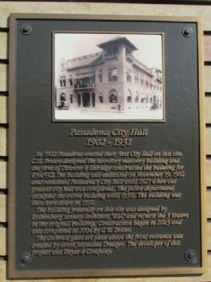 Pasadena City Hall Marker image. Click for full size.