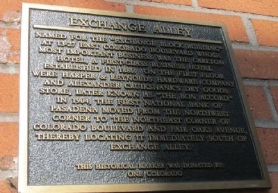 Exchange Alley Marker. Click for full size. Exchange Alley Marker image. Click for full size.