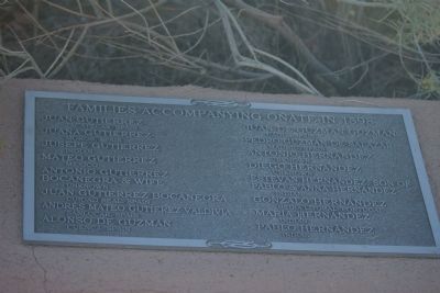 Cuarto Centenario Memorial Marker - Families Accompanying Onate in 1598 image. Click for full size.