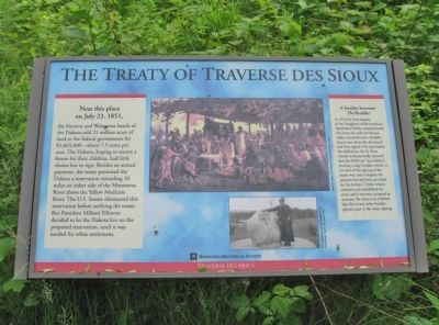 The Treaty of Traverse des Sioux Marker image. Click for full size.
