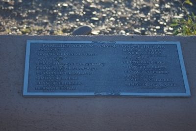 Cuarto Centenario Memorial Marker - Families Accompanying Oate in 1598 image. Click for full size.