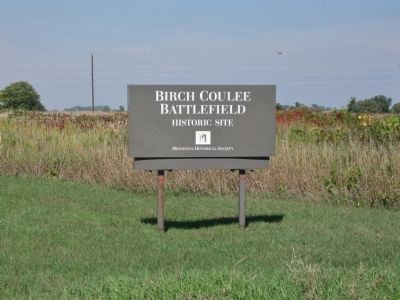 Birch Coulee Battlefield Sign image. Click for full size.