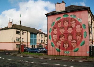 The Bloody Sunday Commemoration Mural and Marker image. Click for full size.