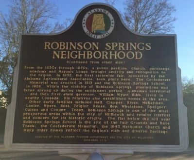 Robinson Springs Neighborhood Marker (reverse) image. Click for full size.