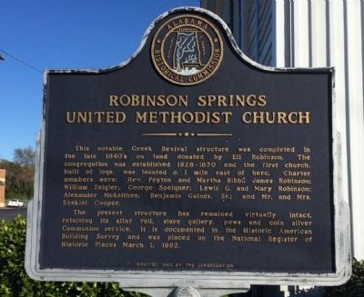 Robinson Springs United Methodist Church Marker image. Click for full size.