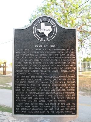 Site of Camp Del Rio Marker image. Click for full size.